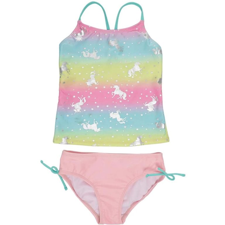 Badeanzug für Mädchen Tankini Einhorn Bikini Set Darilo24